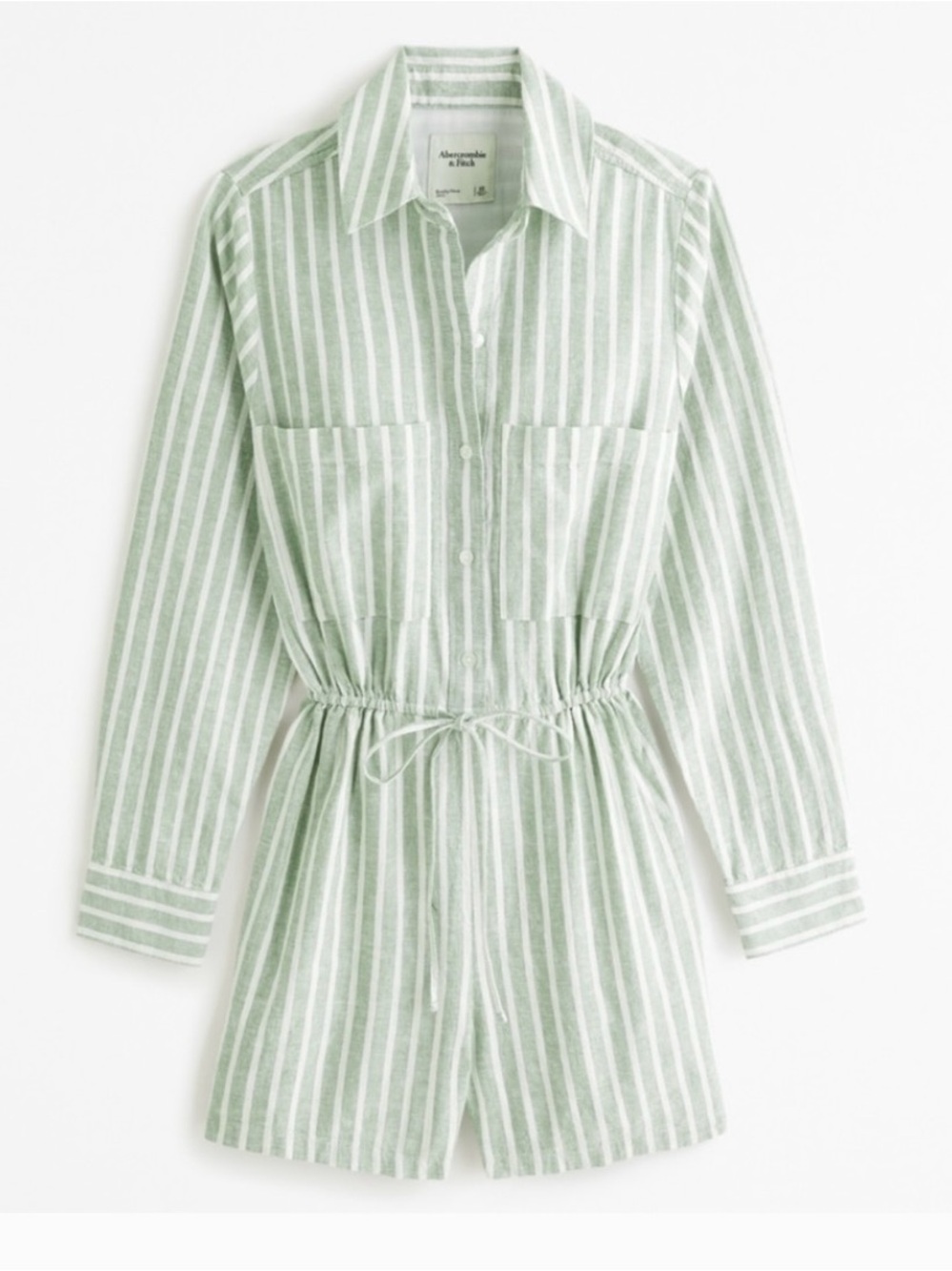 NWOT Abercrombie & Fitch Linen Blend Easy Waist Romper size medium tall